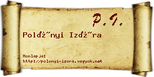 Polónyi Izóra névjegykártya